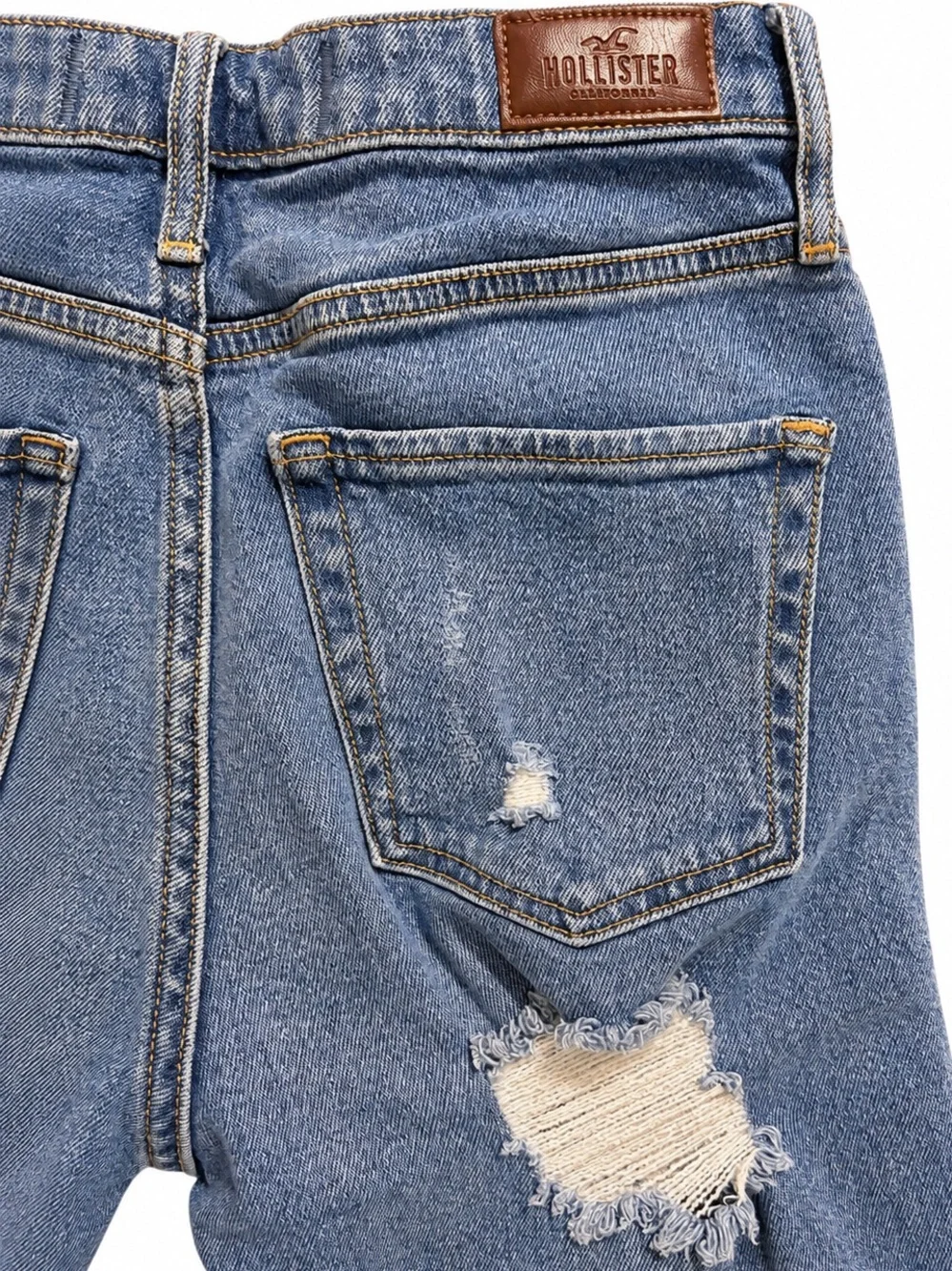 Hollister Distressed Light Blue Ultra High-Rise Dad Wide-Leg Jeans